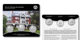 Marsh-Billings-Rockefeller Quarters for Vermont in Three-Coin Set 2020 Marsh-Billings-Rockefeller National Historical Park Quarter Three-Coin Set