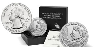 2020 Marsh-Billings-Rockefeller 5 Ounce Silver Uncirculated Coin Launch 2020-P Marsh-Billings-Rockefeller National Historical Park Five Ounce Silver Uncirculated Coin and Packaging