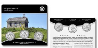 Tallgrass Prairie Quarters for Kansas in Three-Coin Set 2020 Tallgrass Prairie National Preserve Quarter Three-Coin Set
