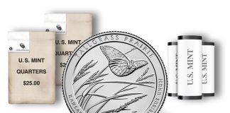 Tallgrass Prairie Quarters for Kansas Released in Rolls and Bags 2020 Tallgrass Prairie National Preserve quarter rolls and bags