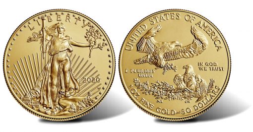 2020-W $50 Uncirculated American Gold Eagle - obverse and reverse