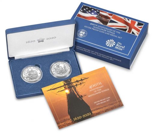 400th Anniversary of the Mayflower Voyage Silver Proof Coin and Medal Set