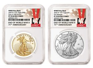 NGC V-Day Labels for End of WWII 75th Anniversary American Eagle Coins