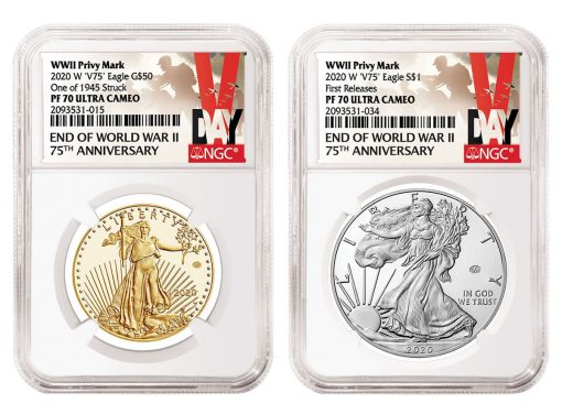 NGC V-Day Special Labels for 2020-W V75 Proof Gold Eagle and V75 Proof Silver Eagle