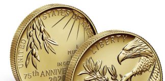 2020-W 24-Karat Gold Coin and 2020-P Silver Medal for End of WWII US Mint End of World War II 75th Anniversary 24-Karat Gold Coin