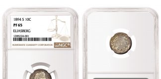 NGC-Certified 1894-S Barber Dime and 1794 Dollar Each Top $1M in SBG Sale 1894-S Barber Dime, graded NGC PF 65