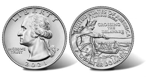 2021 General George Washington Crossing the Delaware Quarter - obverse and reverse