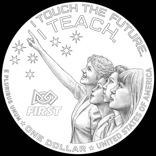 Christa McAuliffe Commemorative Silver Dollar Design - Reverse