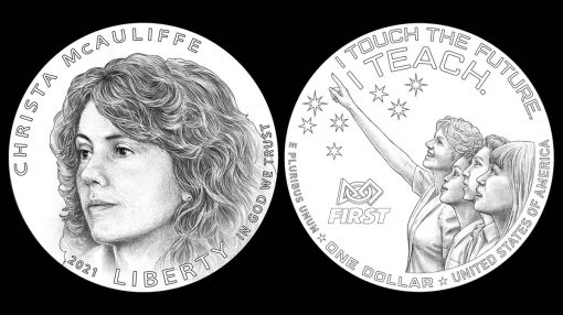 Christa McAuliffe Commemorative Silver Dollar Designs