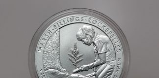 US Mint Sales: Massachusetts $1 and Marsh-Billings-Rockefeller 5-Ounce Coin Debut CoinNews Photo of 2020-P Marsh-Billings-Rockefeller National Historical Park Five Ounce Silver Uncirculated Coin