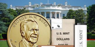 George H.W. Bush Presidential $1 Coins in Rolls, Bags and Boxes Rolls, Bags and Boxes of George H.W. Bush Presidential $1 Coins