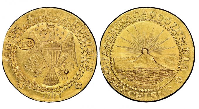 1787 DBLN New York-Style Brasher Doubloon realized 9.36m