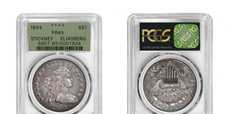 PCGS Graded 23 of Top 25 Most Valuable U.S. Coins Auctioned in 2020 1804 dollar, graded PCGS PR65