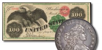 PNG: U.S. Coin and Banknote Sales Top $419 Million At Major Auctions In 2020 1863 U.S. $100 banknote and 1804 Draped Bust Class I silver dollar