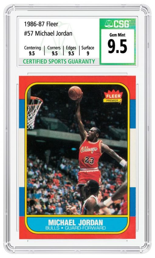 1986-7 Fleer #57 Michael Jordan graded CSG Gem Mint 9.5