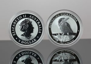 Two 2021 Australian Kookaburra 1oz Silver Bullion Coins - Obverse and Reverse