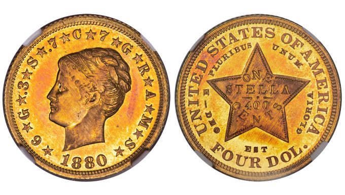 1880 Coiled Hair Stella, NGC, PF 67 Cameo