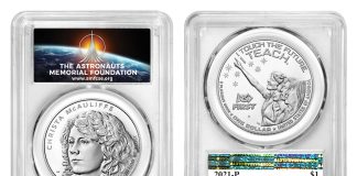 PCGS Offers Special Label Honoring NASA Challenger Astronaut Christa McAuliffe Illustration Christa McAuliffe PCGS label