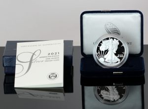 A CoinNews photo of one of last year's U.S. Mint issued 2021-W Proof American Silver Eagle