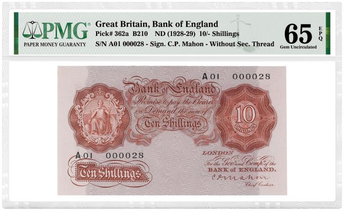 Great Britain, Bank of England 1928-29 10-Shillings