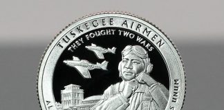 2021 Tuskegee Airmen 5 Ounce Silver Uncirculated Coin Released Photo 2021-S Proof Tuskegee Airmen National Historic Site quarter - reverse