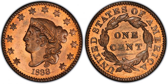 1833 Proof Large Cent