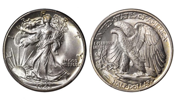 1943 Walking Liberty Half Dollar. MS-68+ (PCGS). CAC