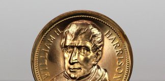 William Henry Harrison Presidential Silver Medal Released William Henry Harrison Presidential Bronze Medal - Obverse