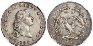 Newly Discovered 1794 Silver Dollar Highlights SBA August ANA Auction 1794 Flowing Hair silver dollar
