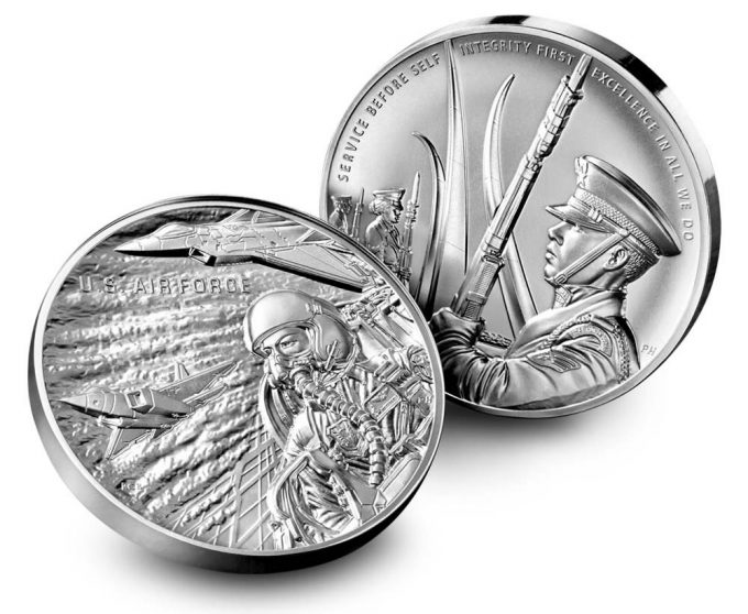 U.S. Mint images Air Force Silver Medal - obverse and reverse