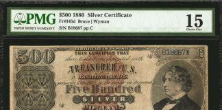 U.S. Currency Brings Over $4.7 Million in SBG’s August ANA Auction 1880 $500 Silver Certificate