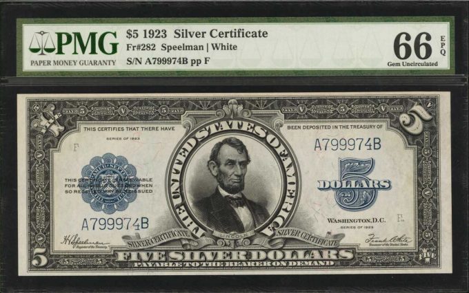 1923 $5 Silver Certificate