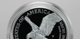 2021-S Proof American Silver Eagle (Type 2) Launch Type 2, 2021-W Proof American Silver Eagle (reverse)