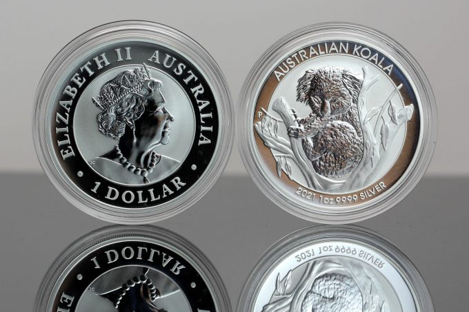 2021 Australian Koala 1oz Silver Bullion Coins - Obverse and Reverse