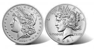2021 Morgan and Peace Silver Dollars - Obverses