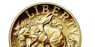 2021-W $100 Proof American Liberty Gold Coin Launch Obverse or heads side of the 2021 Proof American Liberty Gold Coin