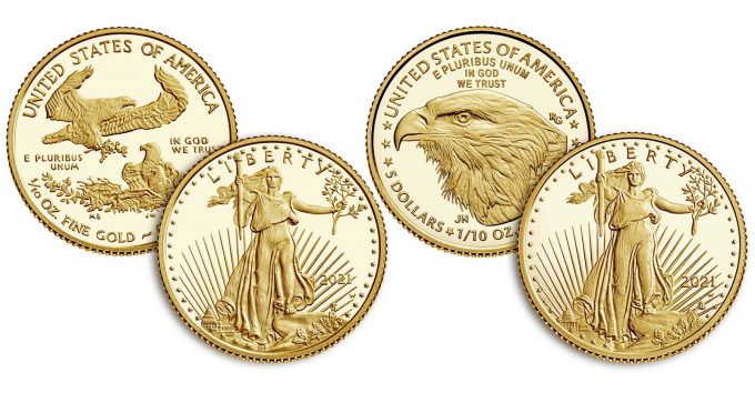 2021-W $5 Proof American Gold Eagles, Type 1 and Type 2