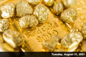 Gold prices edged less than 0.1% higher in August