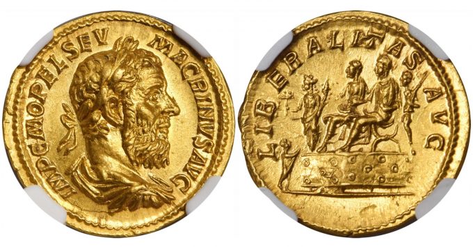 MACRINUS, A.D. 217-218. AV Aureus