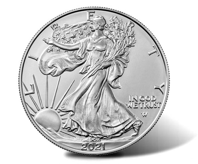 2021-W Uncirculated American Silver Eagle (obverse)