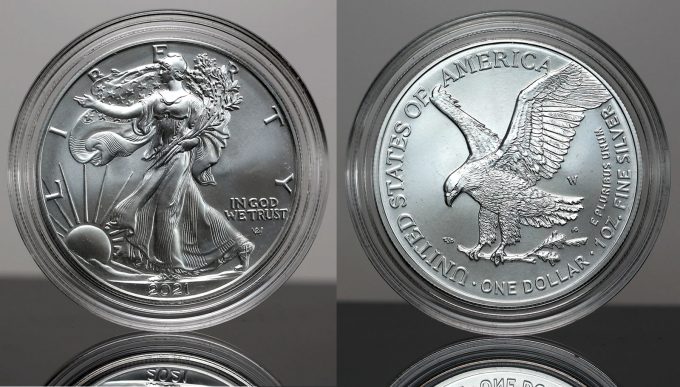 CoinNews photos 2021-W Uncirculated American Silver Eagle (obverse and reverse)