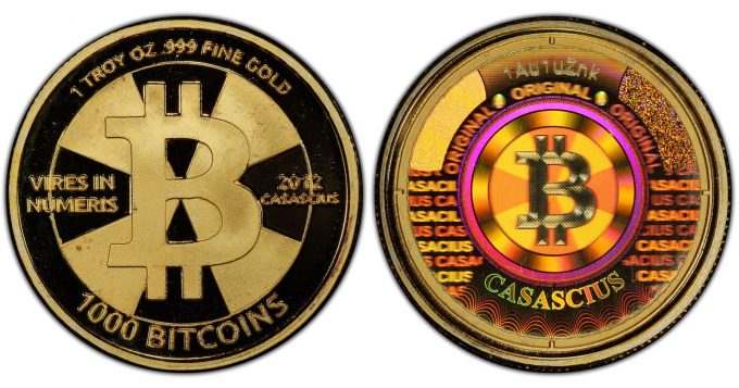 Gold Cas 1000 BTC coin