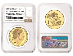 Great Britain 1820 Gold Pattern 5 Sovereign NGC PF 64 Ultra Cameo