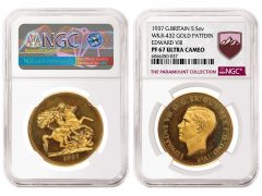 Great Britain 1937 Edward VIII Gold Pattern 5 Sovereign graded NGC PF 67 Ultra Cameo