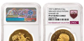 NGC-certified Edward VIII Gold Sovereign Realizes $2.45M Record in MDC Monaco Sale Great Britain 1937 Edward VIII Gold Pattern 5 Sovereign graded NGC PF 67 Ultra Cameo