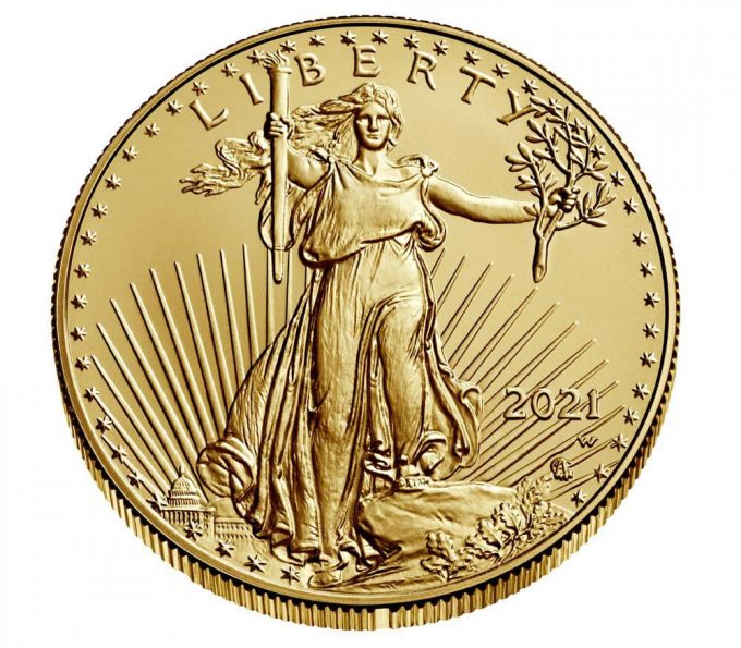 Mint image 2021-W $50 Uncirculated American Gold Eagle - obverse