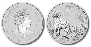 Perth Mint images 2022 Australian Year of the Tiger 1oz Silver Bullion Coin