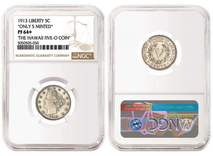 1913 Liberty Nickel, the "The Hawaii Five-O Coin," graded NGC PF 64+