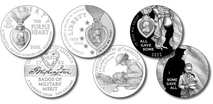 2022 National Purple Heart Hall of Honor Commemorative Coin Designs