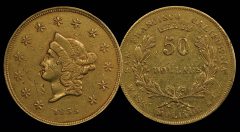 $50-1855-PCGS-XF40